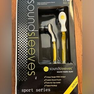 Soundsleeves, fabric covered in-ear earphones, yellow